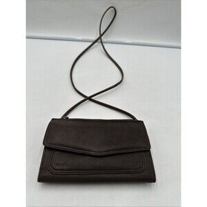 Fossil Crossbody Wallet Purse Black  Leather Organizer Strap Bag 7.5 x 5